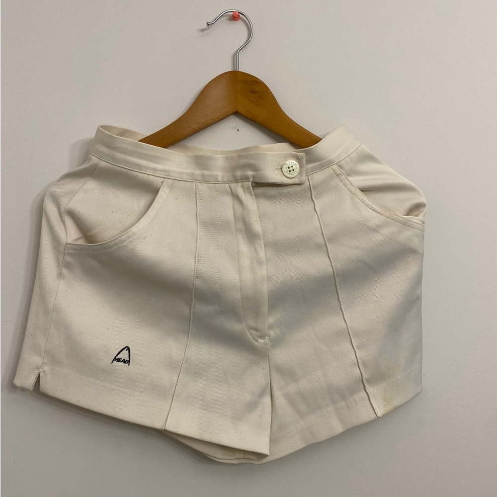 White Skorts with Tailored Design and Pleats